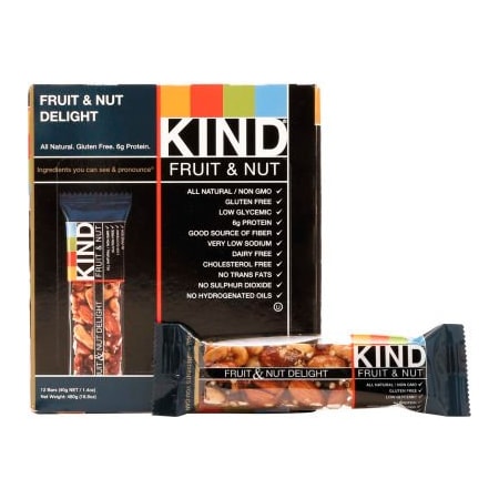 Kind KIND Fruit and Nut Bars, Fruit and Nut Delight, 1.4 oz., 12/Box 17824